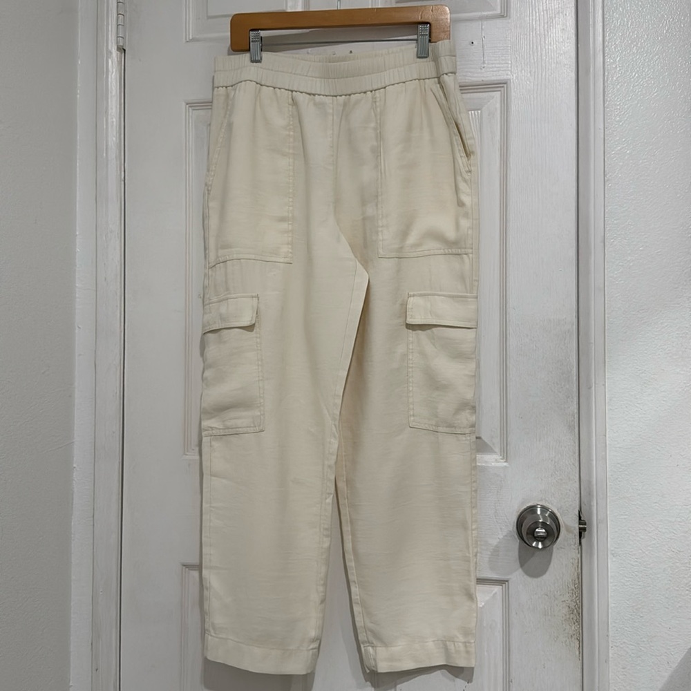 a New day Organic Clairo Cargo Pants Oatmeal Lounge GOOP For Women Size L